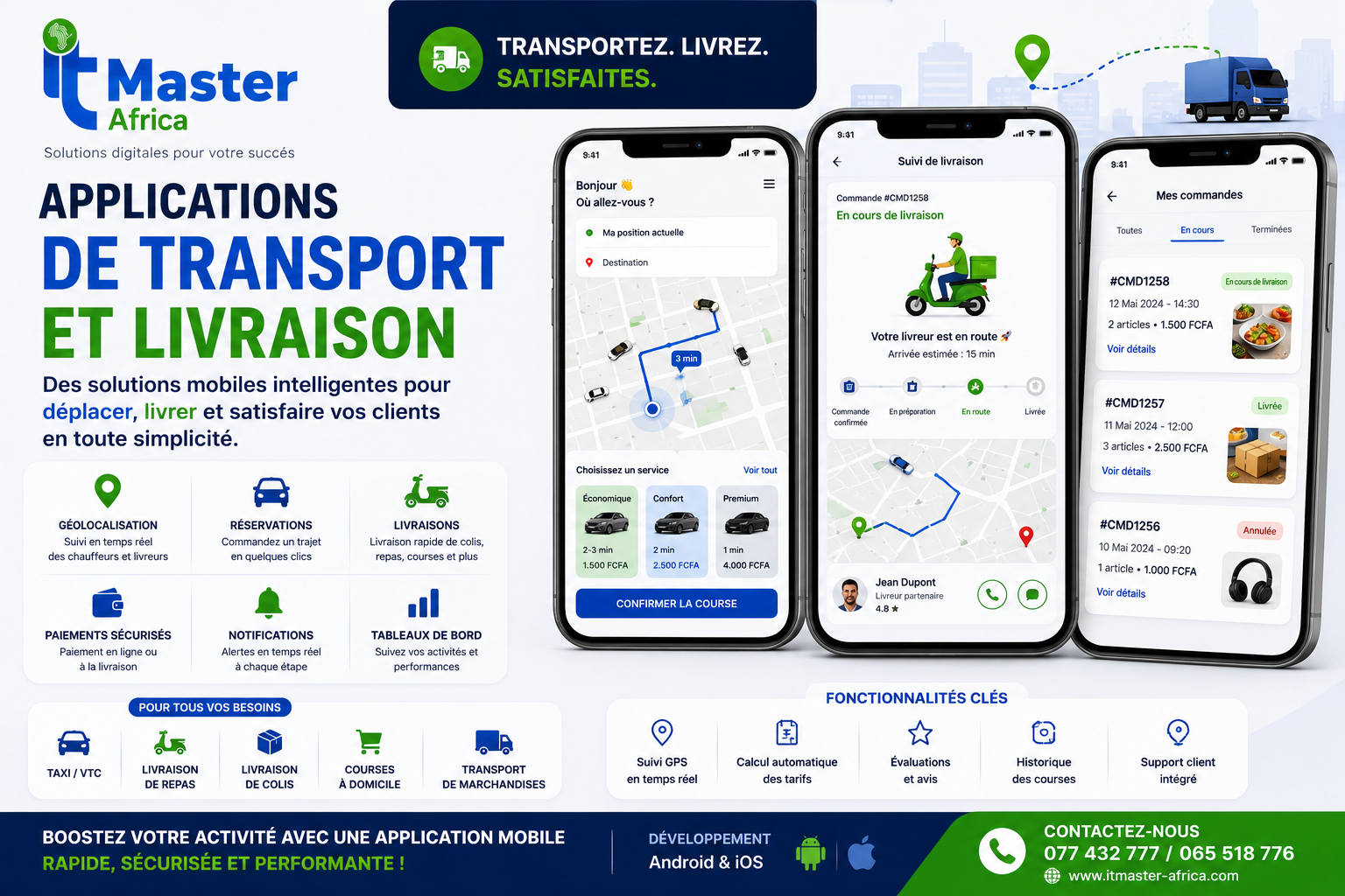 Applications de transport et livraison